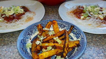 Daikon Chips & Salad