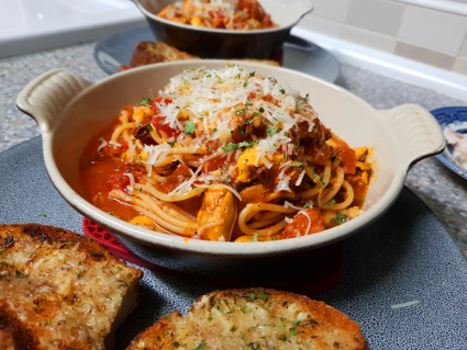 Mussels with Chorizo and a rich Tomato Sauce