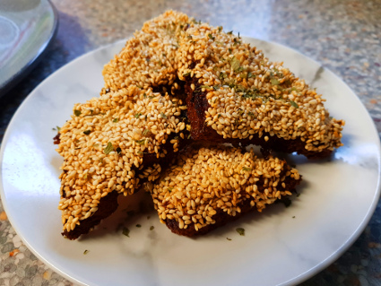 Sesame Prawn Toast - gluten and milk free - eat well on universal credit