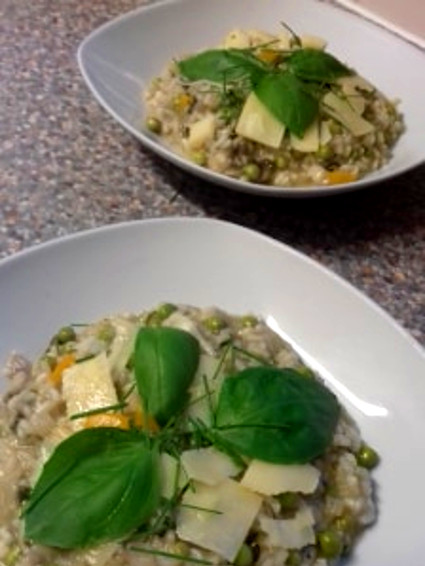 Risotto with Mushrooms and Orange Pepper 